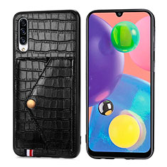 Soft Luxury Leather Snap On Case Cover S01D for Samsung Galaxy A70S Black
