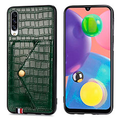 Soft Luxury Leather Snap On Case Cover S01D for Samsung Galaxy A70S Green