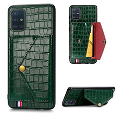 Soft Luxury Leather Snap On Case Cover S01D for Samsung Galaxy A71 5G Green