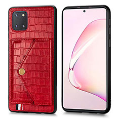 Soft Luxury Leather Snap On Case Cover S01D for Samsung Galaxy A81 Red