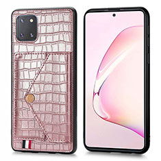 Soft Luxury Leather Snap On Case Cover S01D for Samsung Galaxy A81 Rose Gold