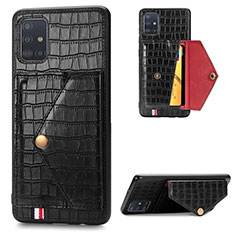 Soft Luxury Leather Snap On Case Cover S01D for Samsung Galaxy M40S Black