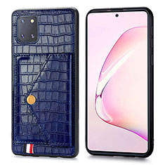 Soft Luxury Leather Snap On Case Cover S01D for Samsung Galaxy M60s Blue