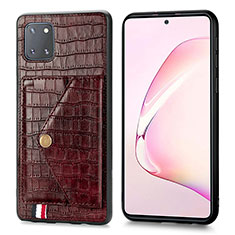 Soft Luxury Leather Snap On Case Cover S01D for Samsung Galaxy M60s Brown