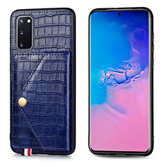 Soft Luxury Leather Snap On Case Cover S01D for Samsung Galaxy S20 5G Blue