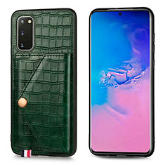 Soft Luxury Leather Snap On Case Cover S01D for Samsung Galaxy S20 Green
