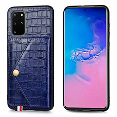 Soft Luxury Leather Snap On Case Cover S01D for Samsung Galaxy S20 Plus 5G Blue
