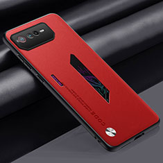 Soft Luxury Leather Snap On Case Cover S02 for Asus ROG Phone 6 Pro Red