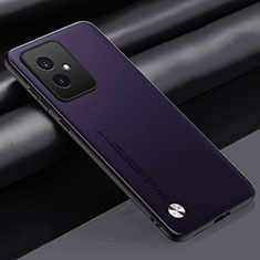 Soft Luxury Leather Snap On Case Cover S02 for Huawei Honor 100 5G Purple