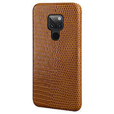 Soft Luxury Leather Snap On Case Cover S02 for Huawei Mate 20 Brown