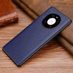 Soft Luxury Leather Snap On Case Cover S02 for Huawei Mate 40 Blue