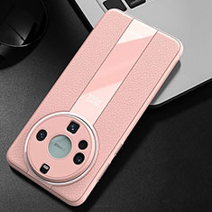 Soft Luxury Leather Snap On Case Cover S02 for Huawei Mate 60 Pro Pink