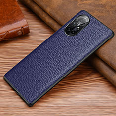 Soft Luxury Leather Snap On Case Cover S02 for Huawei Nova 8 5G Blue