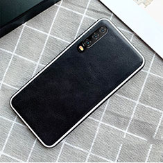 Soft Luxury Leather Snap On Case Cover S02 for Huawei P30 Black