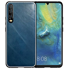 Soft Luxury Leather Snap On Case Cover S02 for Huawei P30 Blue