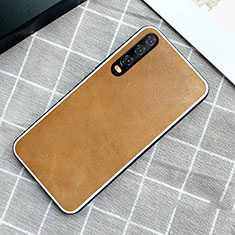 Soft Luxury Leather Snap On Case Cover S02 for Huawei P30 Yellow