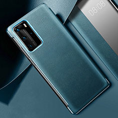 Soft Luxury Leather Snap On Case Cover S02 for Huawei P40 Pro Cyan