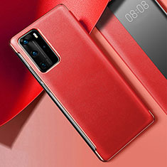 Soft Luxury Leather Snap On Case Cover S02 for Huawei P40 Pro Red