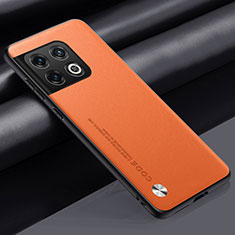 Soft Luxury Leather Snap On Case Cover S02 for OnePlus 10 Pro 5G Orange