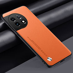 Soft Luxury Leather Snap On Case Cover S02 for OnePlus 11 5G Orange