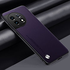 Soft Luxury Leather Snap On Case Cover S02 for OnePlus 11 5G Purple