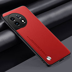 Soft Luxury Leather Snap On Case Cover S02 for OnePlus 11 5G Red