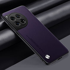 Soft Luxury Leather Snap On Case Cover S02 for OnePlus 12 5G Purple