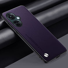 Soft Luxury Leather Snap On Case Cover S02 for OnePlus Nord CE 3 5G Purple