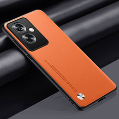 Soft Luxury Leather Snap On Case Cover S02 for Oppo A2 5G Orange