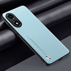 Soft Luxury Leather Snap On Case Cover S02 for Oppo A2x 5G Mint Blue