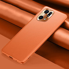 Soft Luxury Leather Snap On Case Cover S02 for Oppo Find X5 Pro 5G Orange