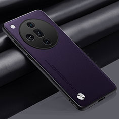 Soft Luxury Leather Snap On Case Cover S02 for Oppo Find X7 5G Purple