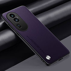 Soft Luxury Leather Snap On Case Cover S02 for Oppo Reno10 Pro+ Plus 5G Purple