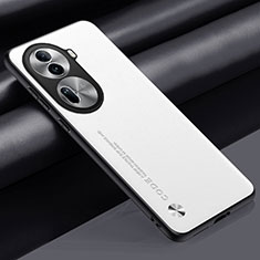 Soft Luxury Leather Snap On Case Cover S02 for Oppo Reno11 Pro 5G White