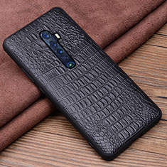 Soft Luxury Leather Snap On Case Cover S02 for Oppo Reno2 Black