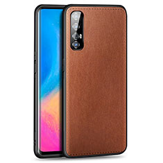 Soft Luxury Leather Snap On Case Cover S02 for Oppo Reno3 Pro Brown