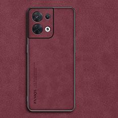 Soft Luxury Leather Snap On Case Cover S02 for Oppo Reno8 Pro+ Plus 5G Red