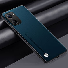 Soft Luxury Leather Snap On Case Cover S02 for Realme 10 Pro 5G Cyan