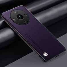 Soft Luxury Leather Snap On Case Cover S02 for Realme 11 Pro+ Plus 5G Purple