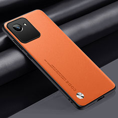 Soft Luxury Leather Snap On Case Cover S02 for Realme Narzo 50i Prime Orange