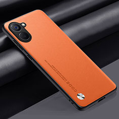 Soft Luxury Leather Snap On Case Cover S02 for Realme Q5x 5G Orange