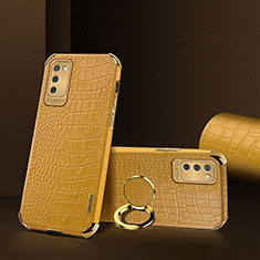 Soft Luxury Leather Snap On Case Cover S02 for Samsung Galaxy A02s Yellow