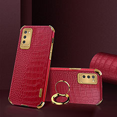 Soft Luxury Leather Snap On Case Cover S02 for Samsung Galaxy A03s Red