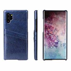 Soft Luxury Leather Snap On Case Cover S02 for Samsung Galaxy Note 10 Plus 5G Blue