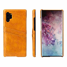 Soft Luxury Leather Snap On Case Cover S02 for Samsung Galaxy Note 10 Plus 5G Orange