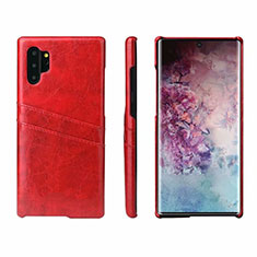 Soft Luxury Leather Snap On Case Cover S02 for Samsung Galaxy Note 10 Plus 5G Red