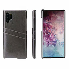 Soft Luxury Leather Snap On Case Cover S02 for Samsung Galaxy Note 10 Plus Black