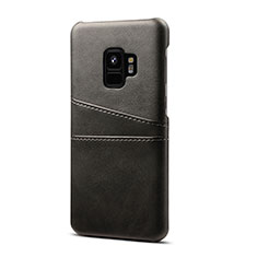 Soft Luxury Leather Snap On Case Cover S02 for Samsung Galaxy S9 Black