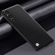 Soft Luxury Leather Snap On Case Cover S02 for Sony Xperia 1 V Dark Gray