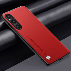 Soft Luxury Leather Snap On Case Cover S02 for Sony Xperia 1 V Red